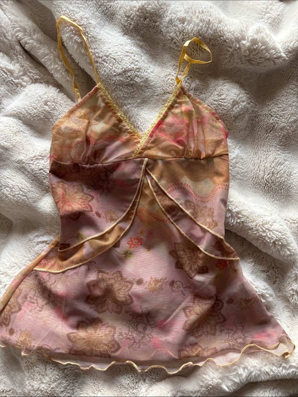 Sheer Floral Mesh Top